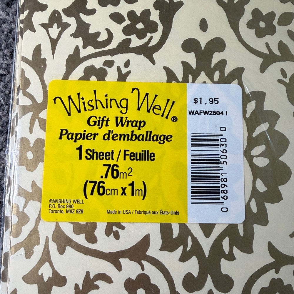 5/$25 VINTAGE Wrapping Paper Gold Patterned - Picture 3 of 3